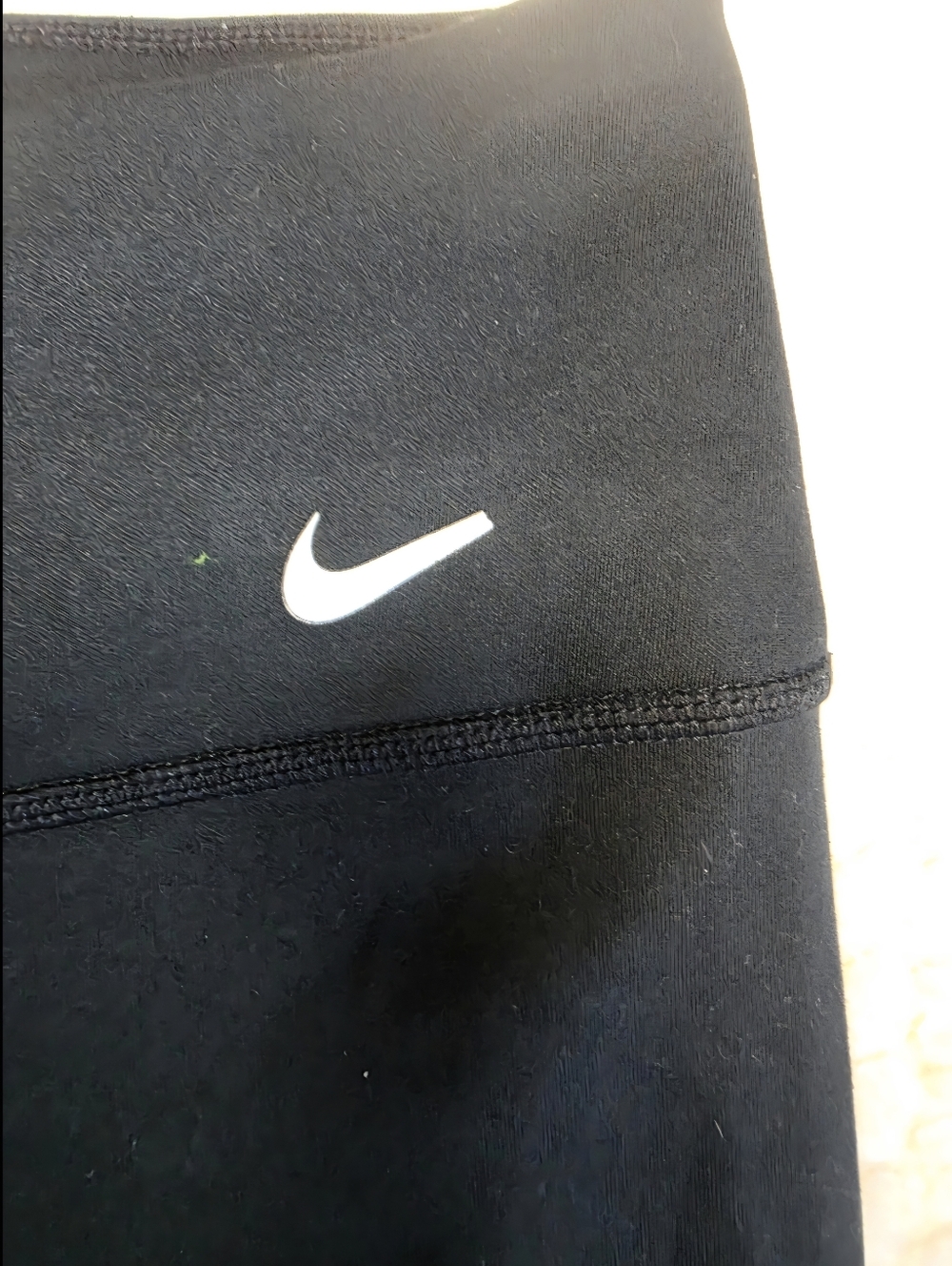 Women's Nike Black Wide-Waist Bike Shorts with Swoosh Size Small - Picture 3 of 4